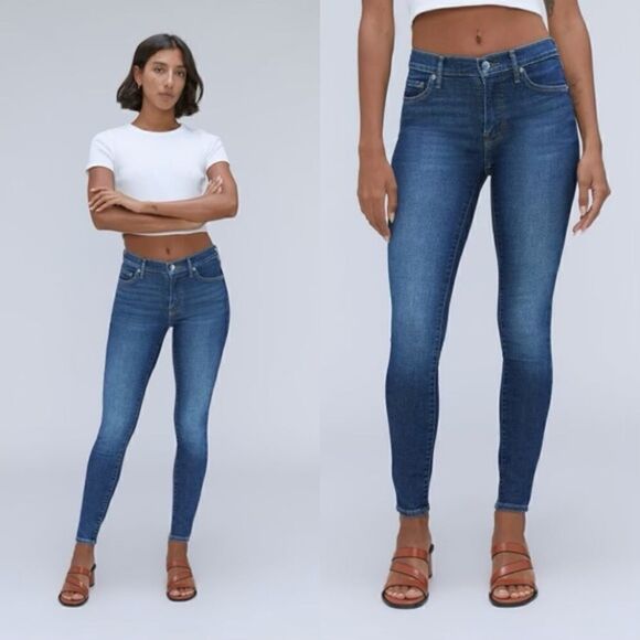 Everlane Skinny Blue Jeans Mid Rise Ankle Stretch Size 24 - Picture 1 of 10